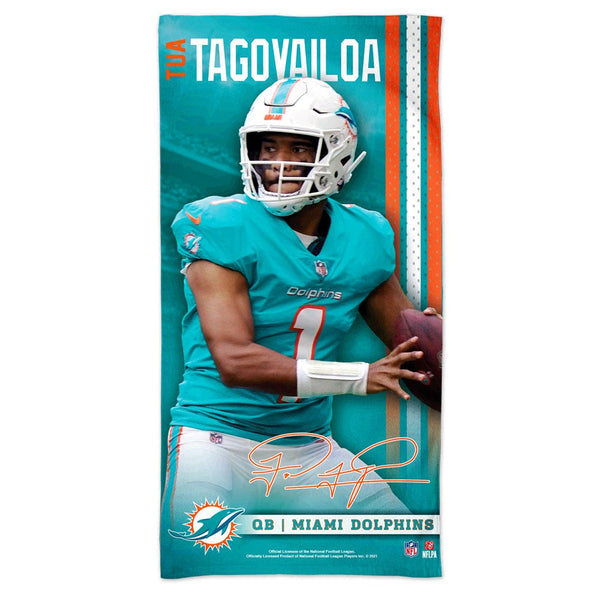 Miami Dolphins Spectra Beach Towel 30"  x 60" Tua Tagovailoa