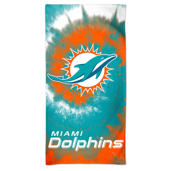 Miami Dolphins tie Dye Spectra Beach Towel 30"  x 60"