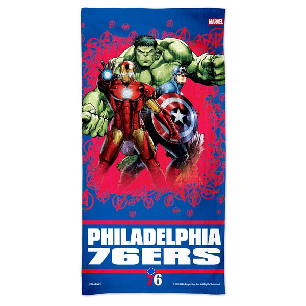 Philadelphia 76ers / Marvel (c) 2021 MARVEL Spectra Beach Towel 30"  x 60"