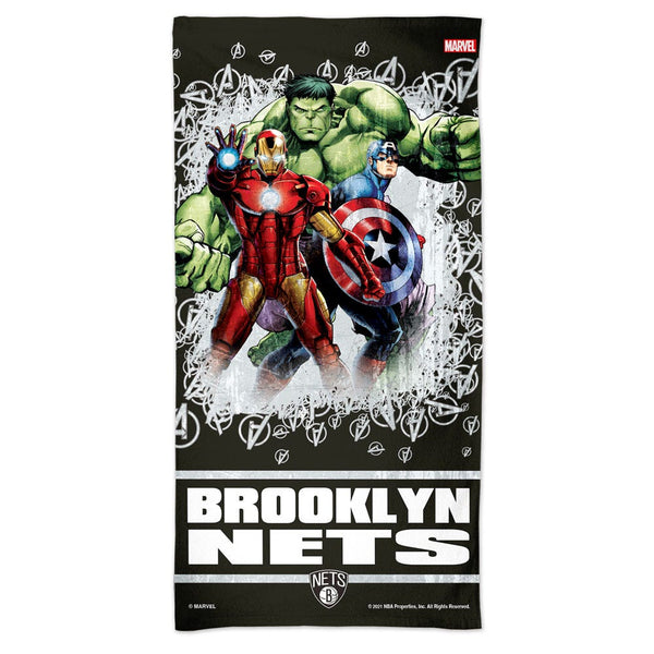 Brooklyn Nets / Marvel (c) 2021 MARVEL Spectra Beach Towel 30"  x 60"