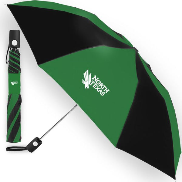 Wholesale-North Texas Mean Green Auto Folding Umbrella