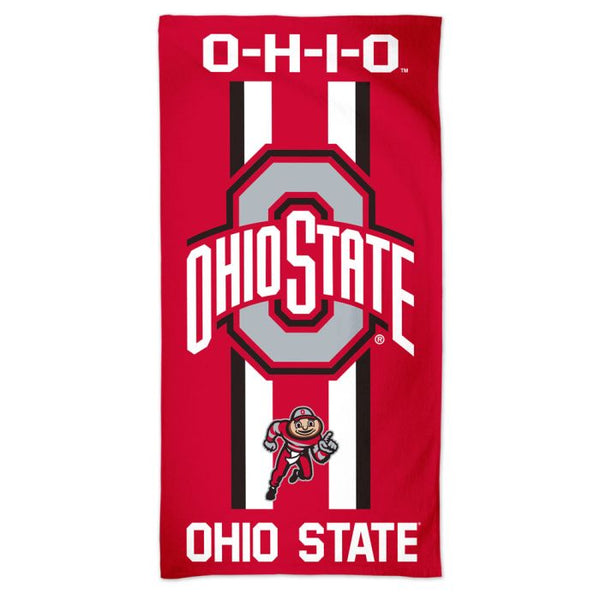 Wholesale-Ohio State Buckeyes O-H-I-O Fiber Beach Towel 9lb 30" x 60"