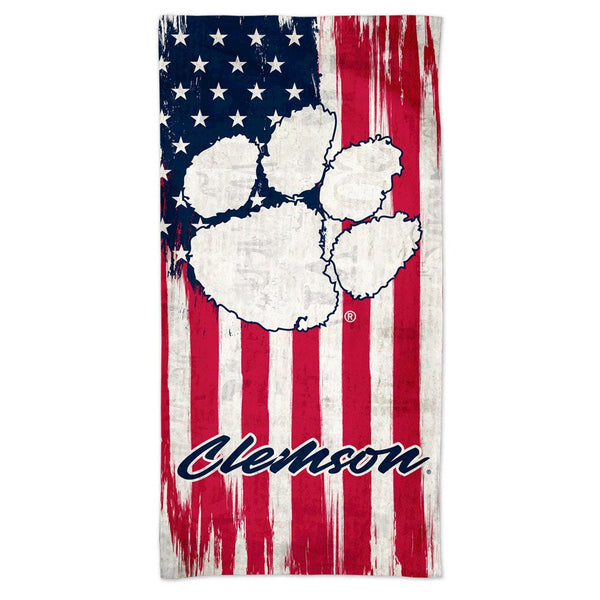Clemson Tigers PATRIOTIC Spectra Beach Towel 30"  x 60"