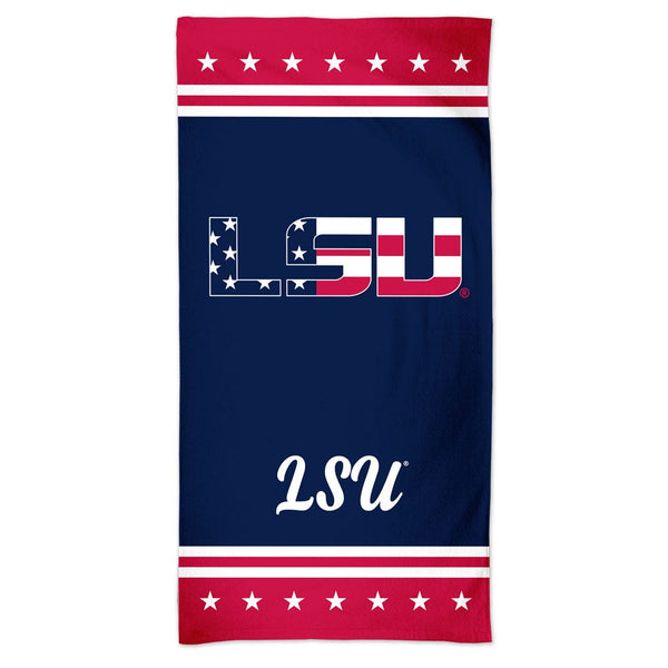 LSU Tigers PATRIOTIC Spectra Beach Towel 30"  x 60"