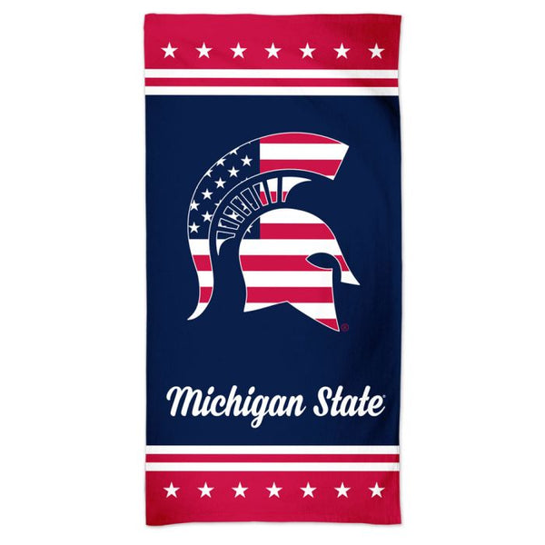 Wholesale-Michigan State Spartans PATRIOTIC Spectra Beach Towel 30" x 60"