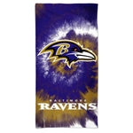 Baltimore Ravens Tie Dye Spectra Beach Towel 30"  x 60"