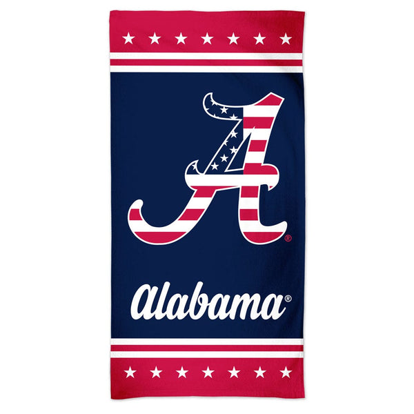 Alabama Crimson Tide PATRIOTIC Spectra Beach Towel 30"  x 60"