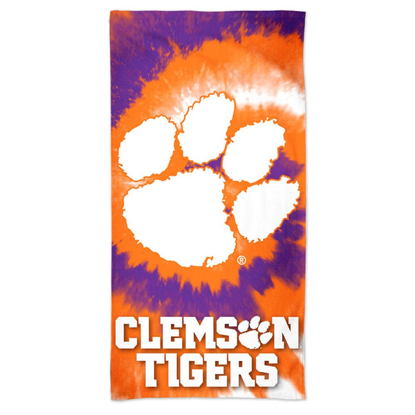 Clemson Tigers Tie Dye Spectra Beach Towel 30"  x 60"