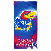 Kansas Jayhawks Tie Dye Spectra Beach Towel 30"  x 60"