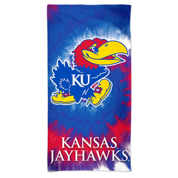Kansas Jayhawks Tie Dye Spectra Beach Towel 30"  x 60"