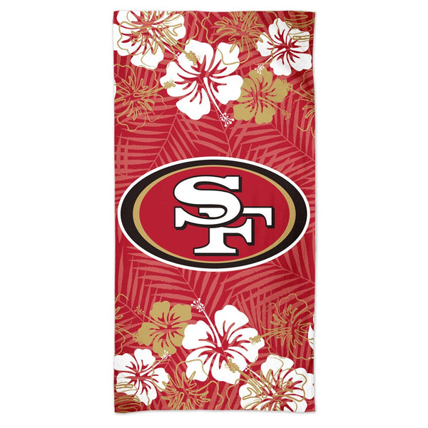 San Francisco 49ers FLORAL Spectra Beach Towel 30"  x 60"