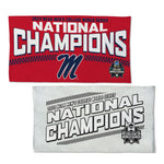 Wholesale-NCAA Men's CWS Champions Ole Miss Rebels MEN'S COLLEGE WORLD SERIES CH Full Color Locker Room Towel With Back Imprint