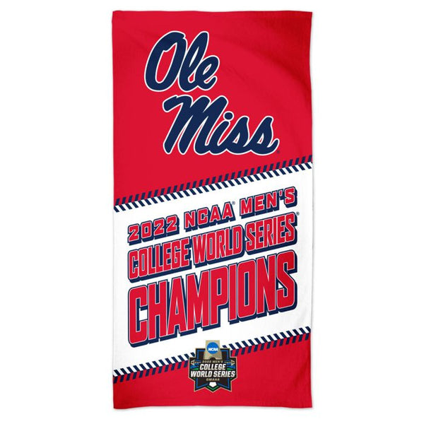 Wholesale-NCAA Men's CWS Champions Ole Miss Rebels MEN'S COLLEGE WORLD SERIES CH Spectra Beach Towel 30" x 60"