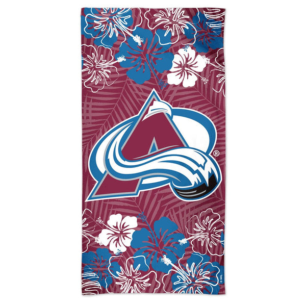 Colorado Avalanche Floral Spectra Beach Towel 30"  x 60"