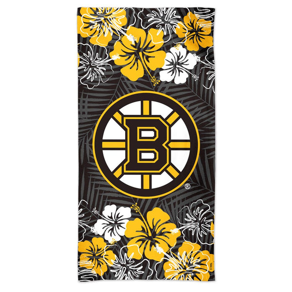 Boston Bruins floral Spectra Beach Towel 30"  x 60"