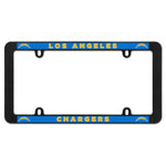 Los Angeles Chargers Lic Plt Thin Frame - Black Plastic