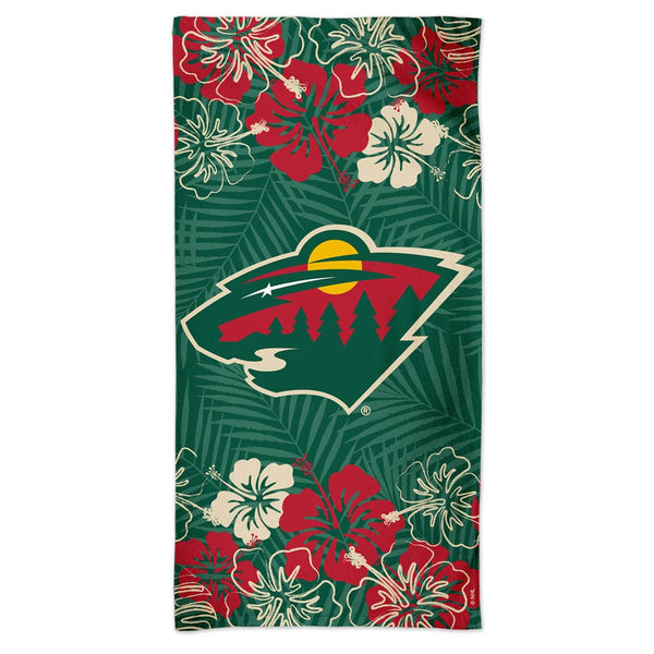 Minnesota Wild floral Spectra Beach Towel 30"  x 60"