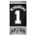 San Antonio Spurs Spectra Beach Towel 30"  x 60" Victor Wembanyama