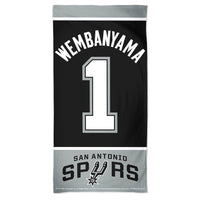 San Antonio Spurs Spectra Beach Towel 30"  x 60" Victor Wembanyama