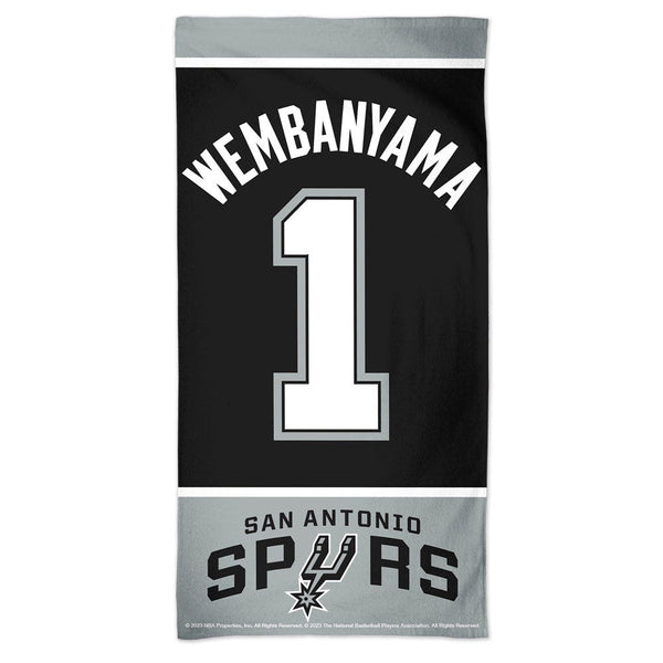 San Antonio Spurs Spectra Beach Towel 30"  x 60" Victor Wembanyama