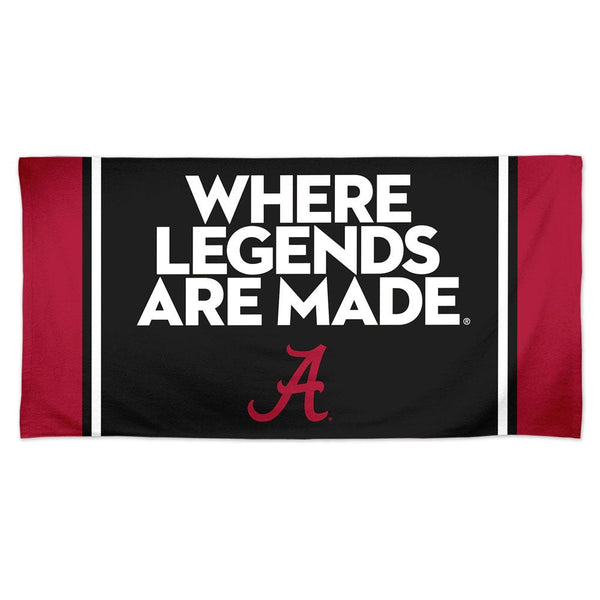 Alabama Crimson Tide WHERE LEGENDS ARE MADE Spectra Beach Towel 30"  x 60"