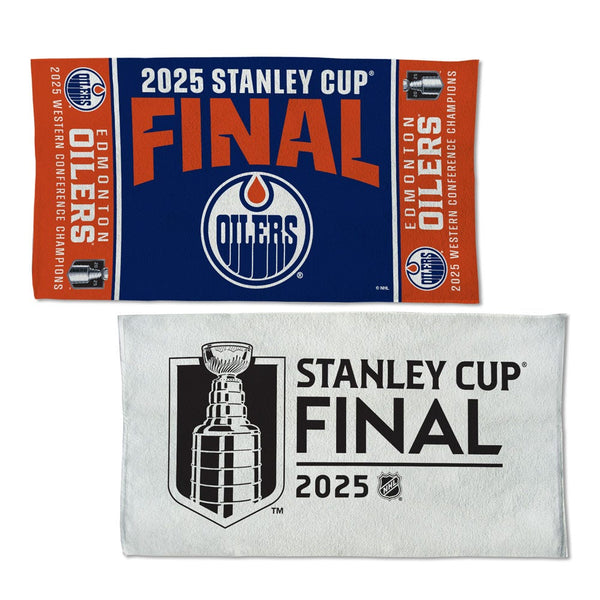 Western Conference Champions Edmonton Oilers Full Color Locker Room Towel With Back Imprint
