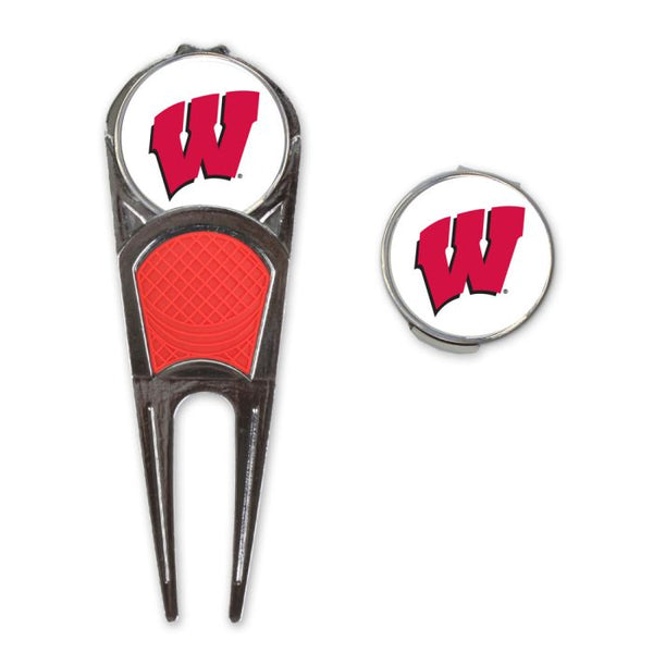 Wholesale-Wisconsin Badgers Golf Mark/Tool/H Clip Combo*