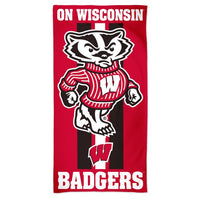 Wholesale-Wisconsin Badgers Fiber Beach Towel 9lb 30" x 60"