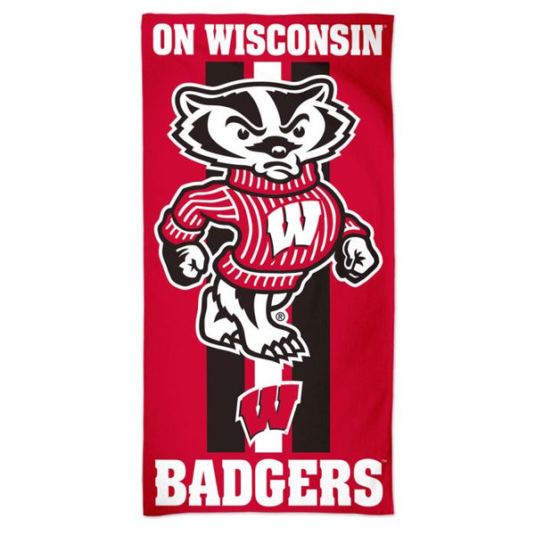 Wholesale-Wisconsin Badgers Fiber Beach Towel 9lb 30" x 60"