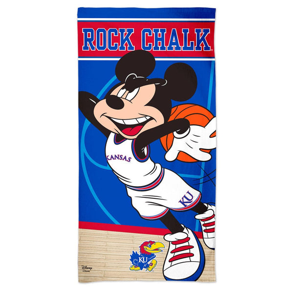 Kansas Jayhawks / Disney MICKEY BASKETBALL Spectra Beach Towel 30"  x 60"