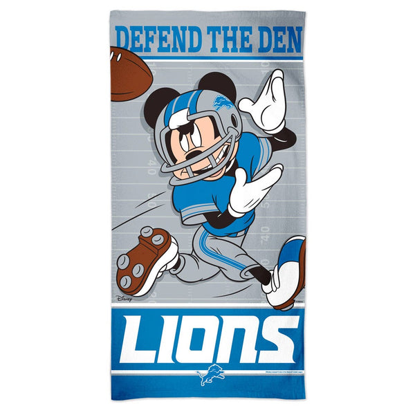 Detroit Lions / Disney Mickey Mouse Spectra Beach Towel 30"  x 60"