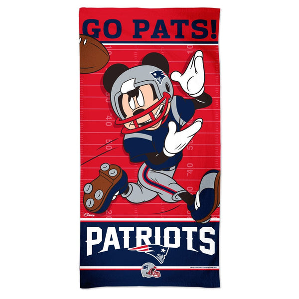 New England Patriots / Disney Mickey Mouse Spectra Beach Towel 30"  x 60"