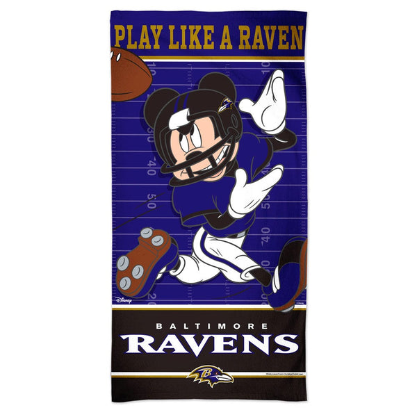 Baltimore Ravens / Disney Mickey Mouse Spectra Beach Towel 30"  x 60"