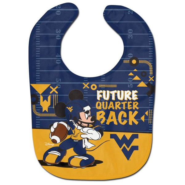 Wholesale-West Virginia Mountaineers / Disney MICKEY MOUSE FOOTBALL All Pro Baby Bib