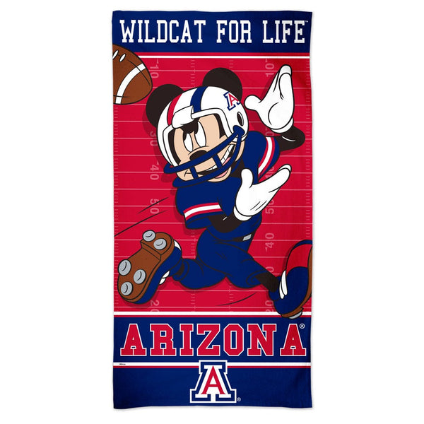 Arizona Wildcats / Disney MICKEY MOUSE FOOTBALL Spectra Beach Towel 30"  x 60"