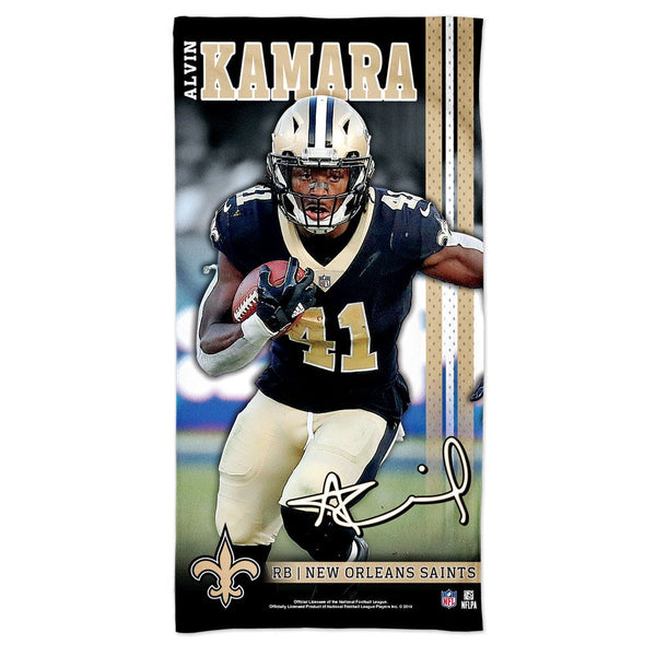 New Orleans Saints Spectra Beach Towel 30"  x 60" Alvin Kamara