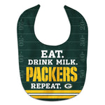 Green Bay Packers Eat Drink Milk All Pro Baby Bib