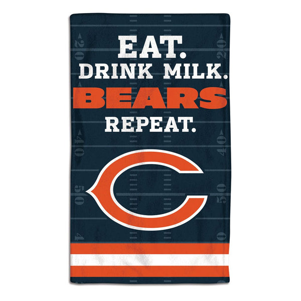 Chicago Bears / Littlest Fan NFL EAT Burp Cloth 10" x 17"