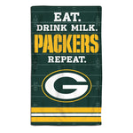 Green Bay Packers / Littlest Fan NFL EAT Burp Cloth 10" x 17"