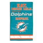 Miami Dolphins / Littlest Fan NFL EAT Burp Cloth 10" x 17"
