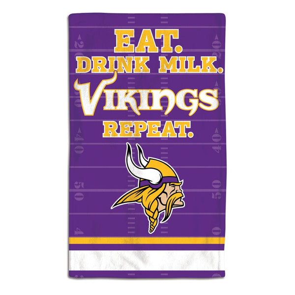 Minnesota Vikings / Littlest Fan NFL EAT Burp Cloth 10" x 17"