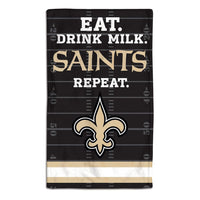 New Orleans Saints / Littlest Fan NFL EAT Burp Cloth 10" x 17"