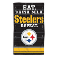 Pittsburgh Steelers / Littlest Fan NFL EAT Burp Cloth 10" x 17"