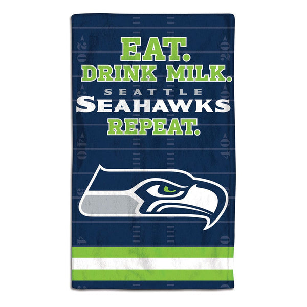 Seattle Seahawks / Littlest Fan NFL EAT Burp Cloth 10" x 17"