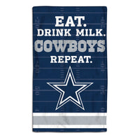 Dallas Cowboys / Littlest Fan NFL EAT Burp Cloth 10" x 17"