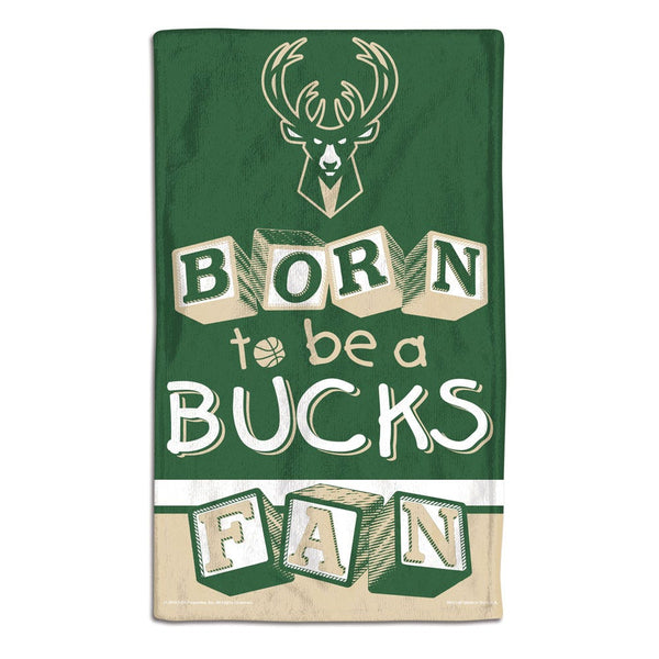 Milwaukee Bucks BORN TO BE Burp Cloth 10" x 17"