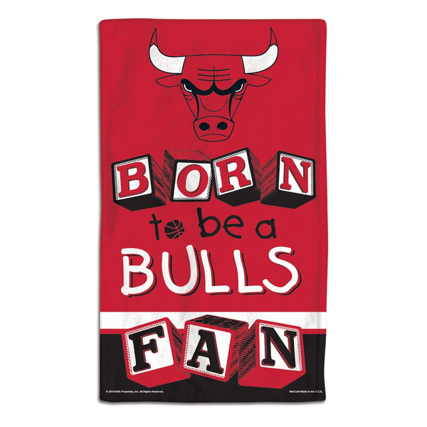 Chicago Bulls BORN TO BE Burp Cloth 10" x 17"