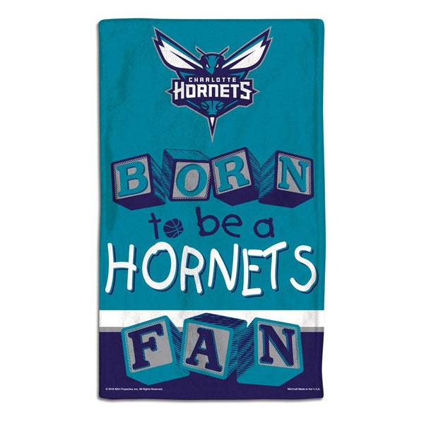 Charlotte Hornets BORN TO BE Burp Cloth 10" x 17"