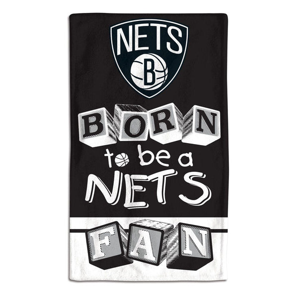 Brooklyn Nets BORN TO BE Burp Cloth 10" x 17"