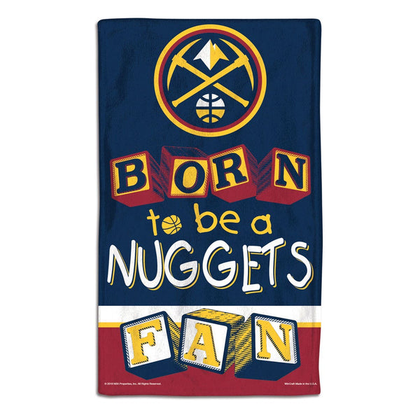 Denver Nuggets BORN TO BE Burp Cloth 10" x 17"